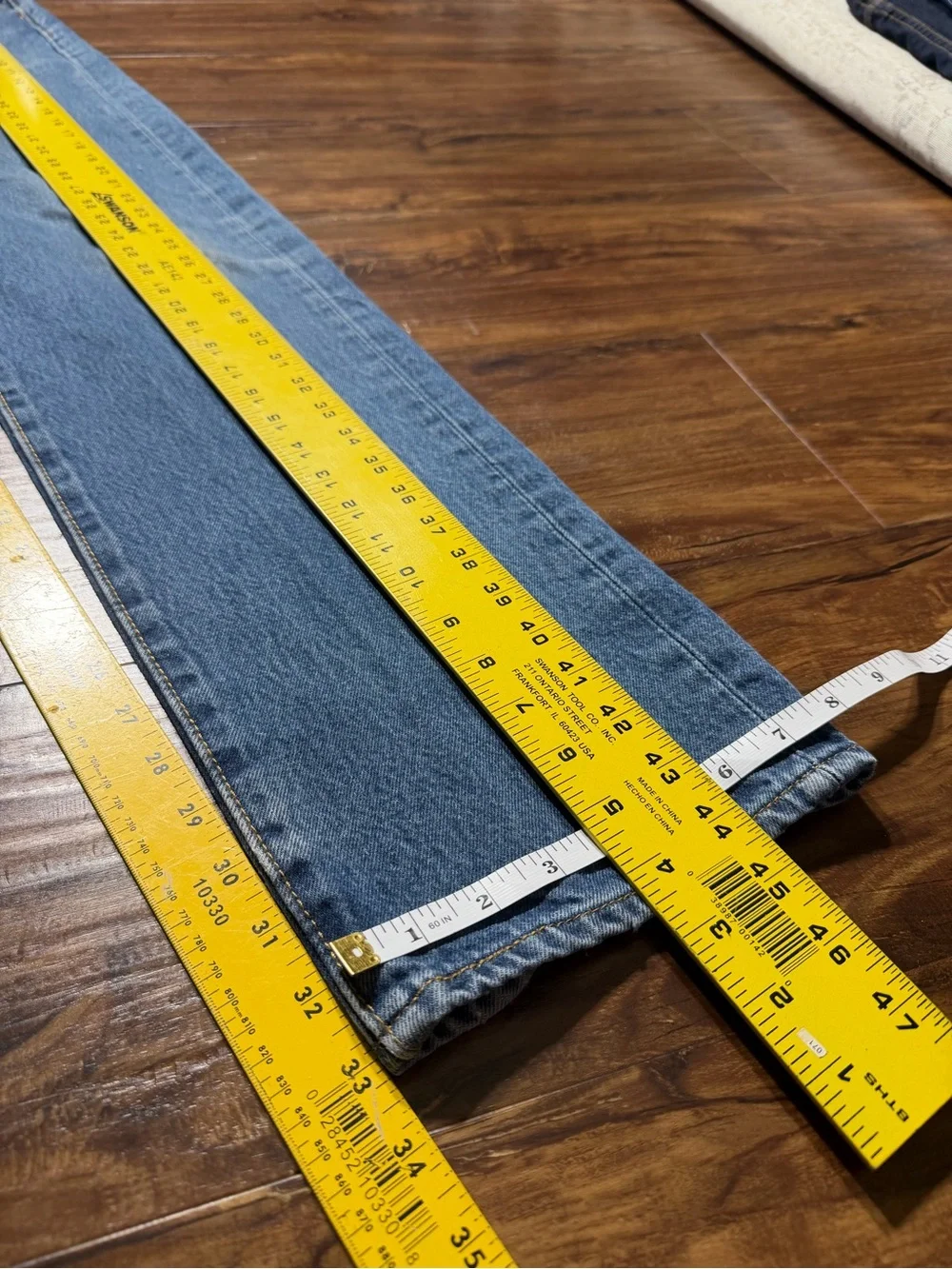 Levi’s 501 Button Fly Jeans Light Wash W34 L38 Distressed Vintage Y2K Tall