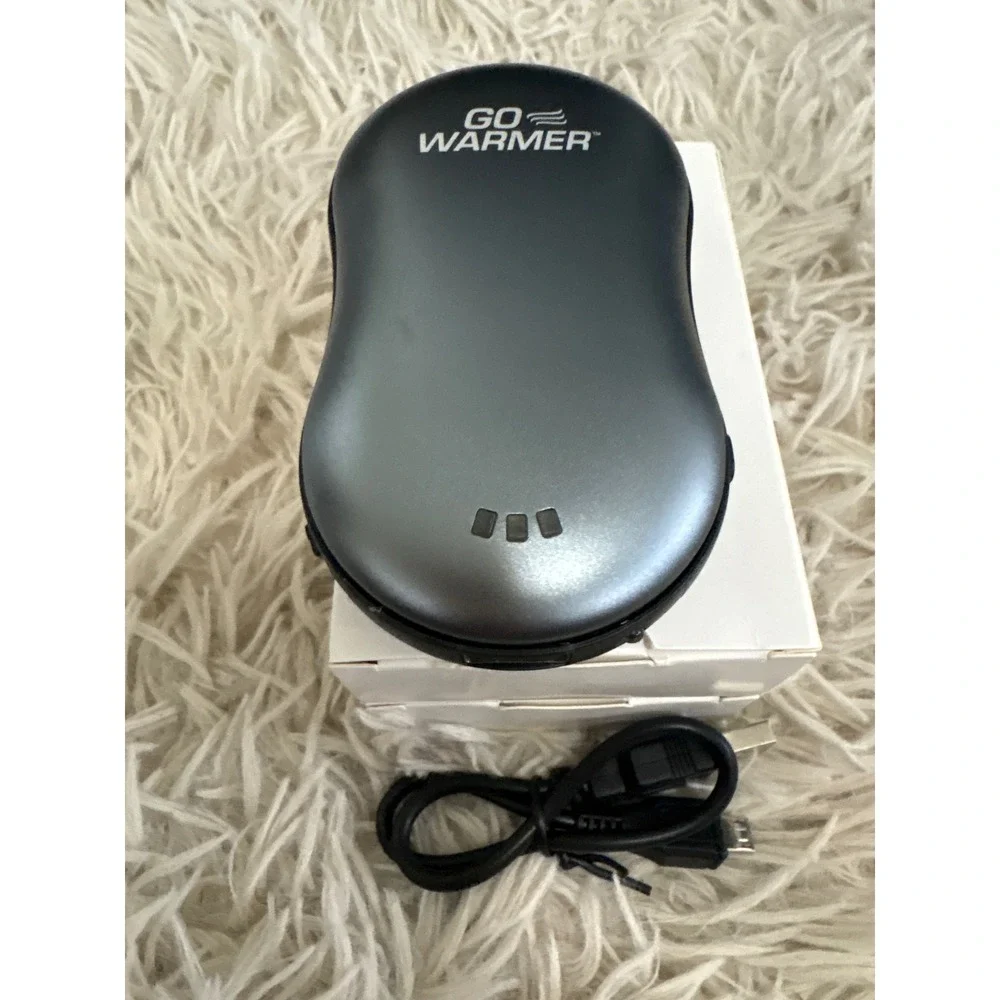 GO‎ WARMER Hand Warmer Power Bank Rechargeable Portable USB Grey New