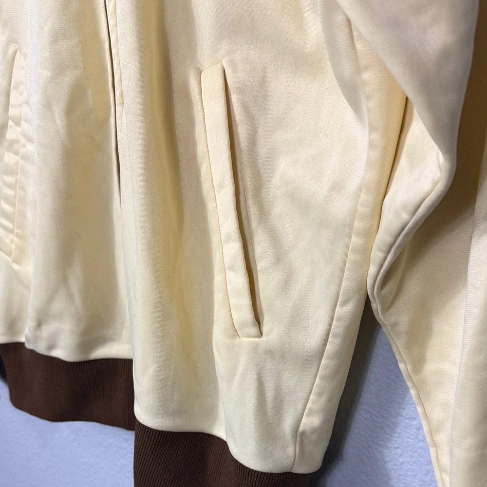 Vintage 80's Adidas Cream and‎ Brown Bomber Jacket