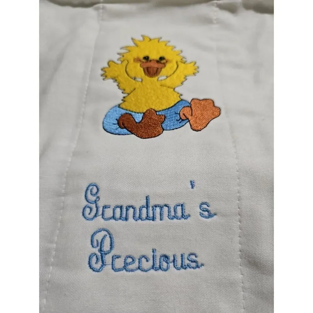 Vintage Grandmas Precious Ducky Burp Cloth Embroidered Handmade Diaper