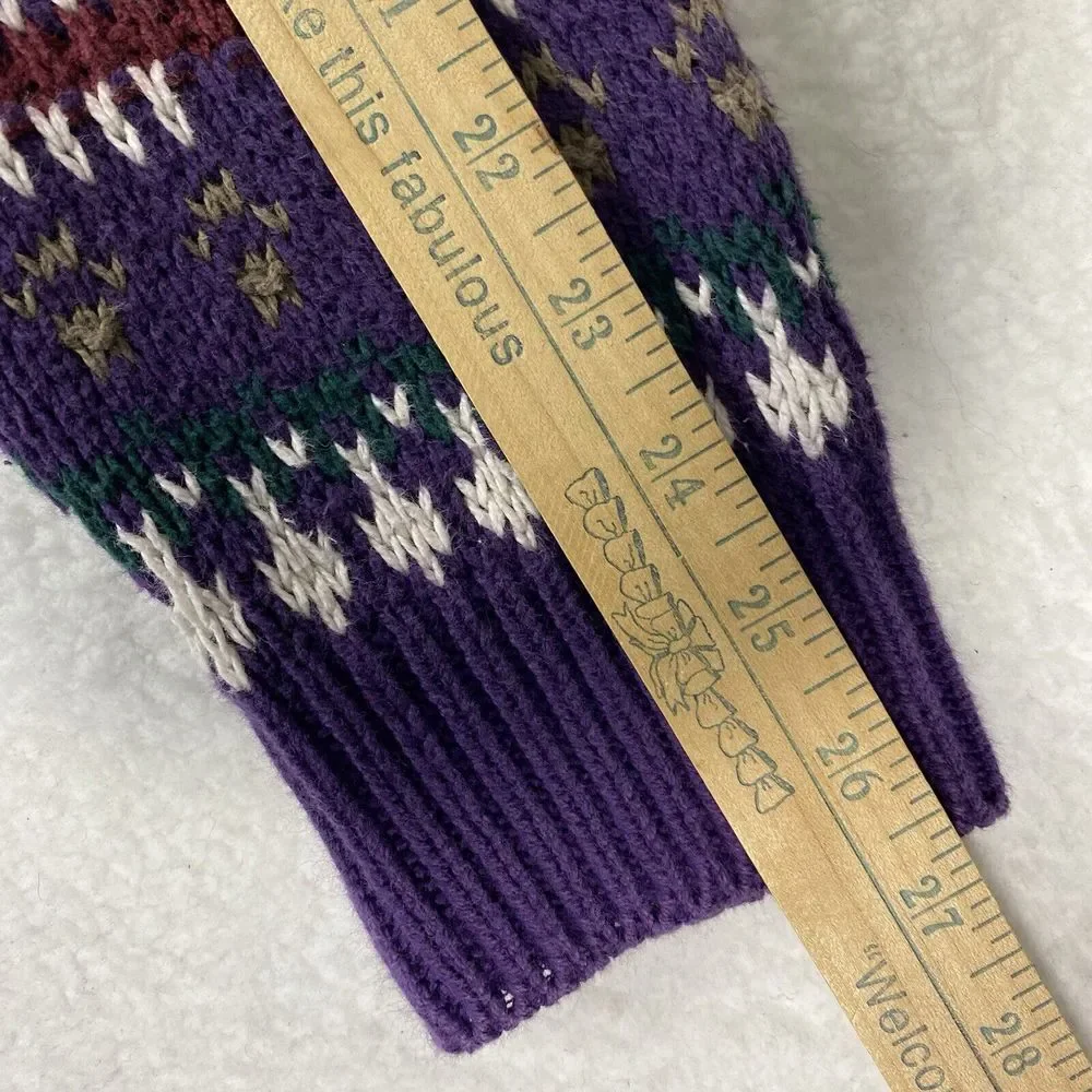 Vintage Eddie Bauer Sweater‎ Mens Size L Purple Geometric Nordic Pullover *READ*