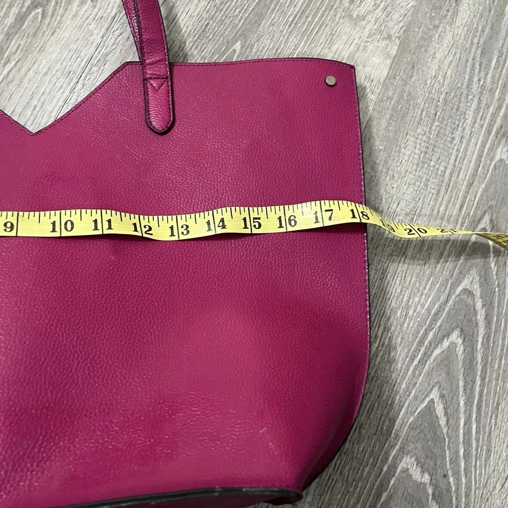 NEIMAN MARCUS Shoulder Tote Purse Bag Vegan Leather Pink Fuchsia