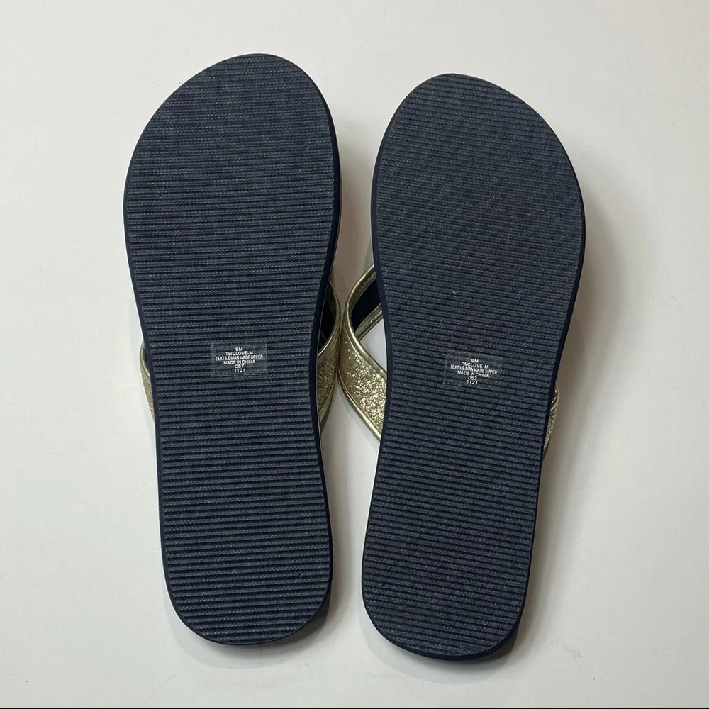 Tommy Hilfiger Gold Flip Flop Sandals NEW!!