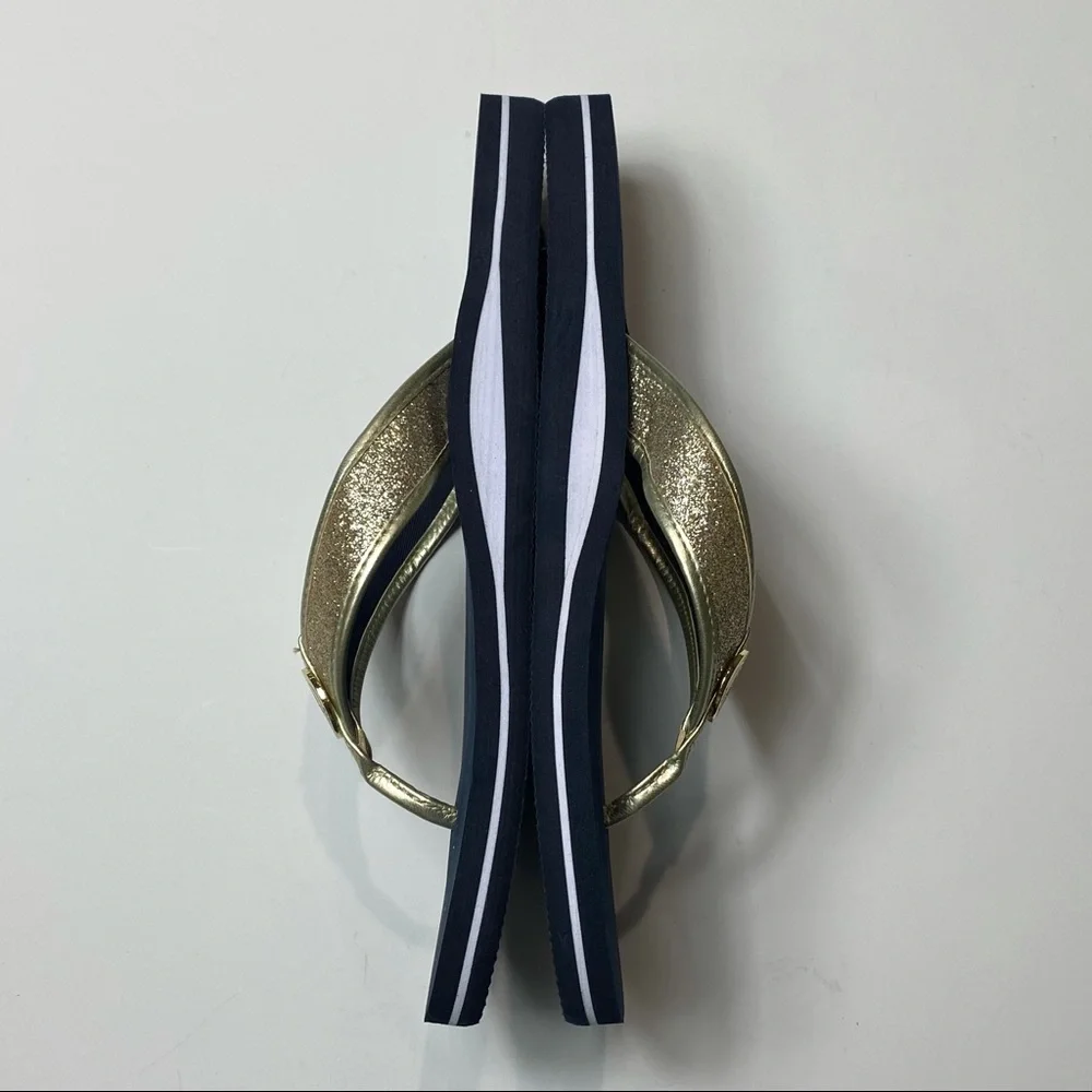 Tommy Hilfiger Gold Flip Flop Sandals NEW!!