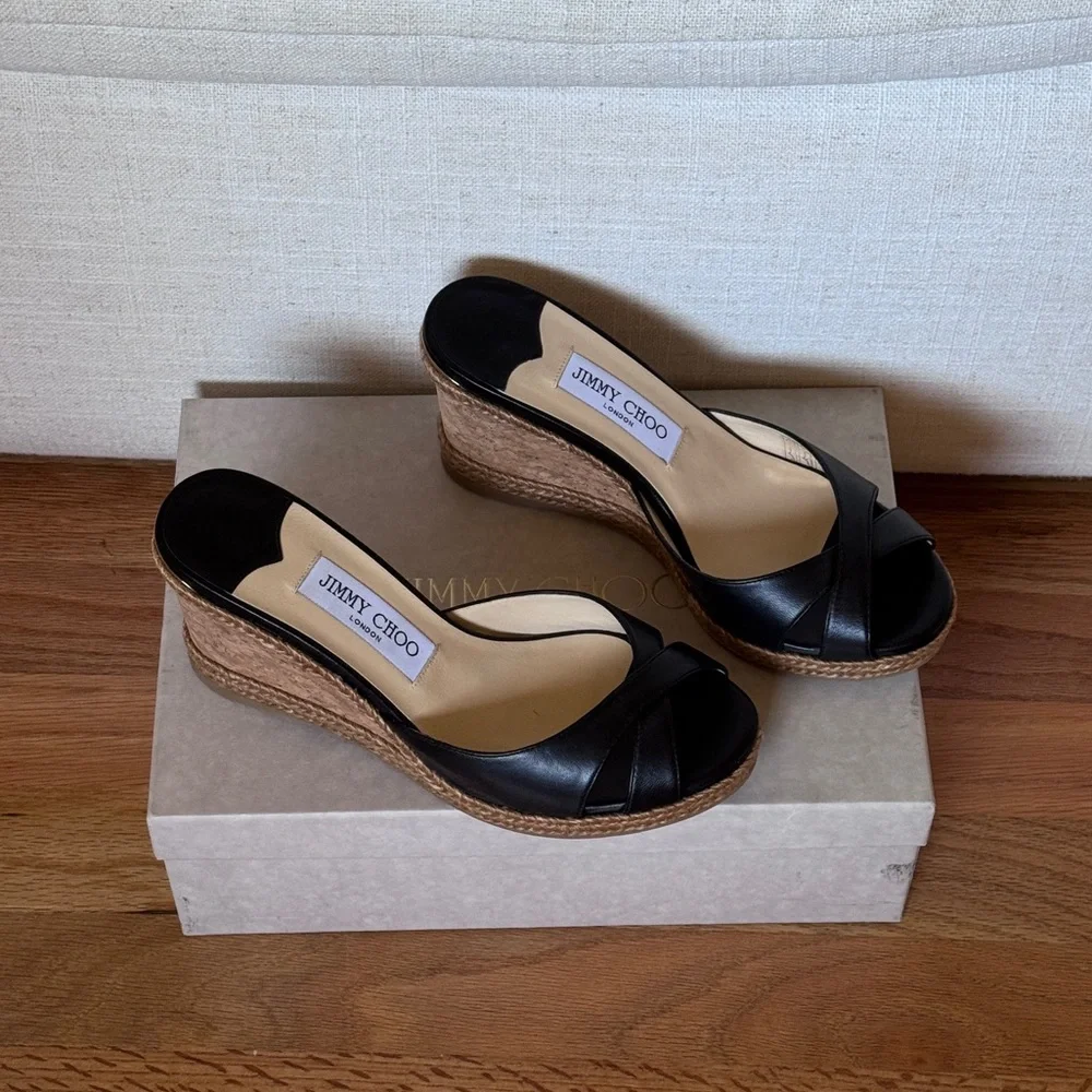 Jimmy Choo Almer Cork‎ Wedge Sandal (Women) Size 38