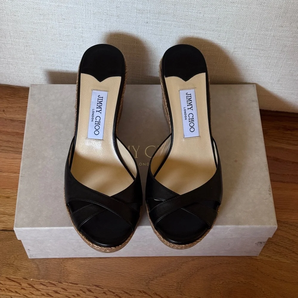 Jimmy Choo Almer Cork‎ Wedge Sandal (Women) Size 38