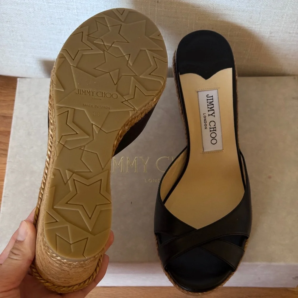 Jimmy Choo Almer Cork‎ Wedge Sandal (Women) Size 38