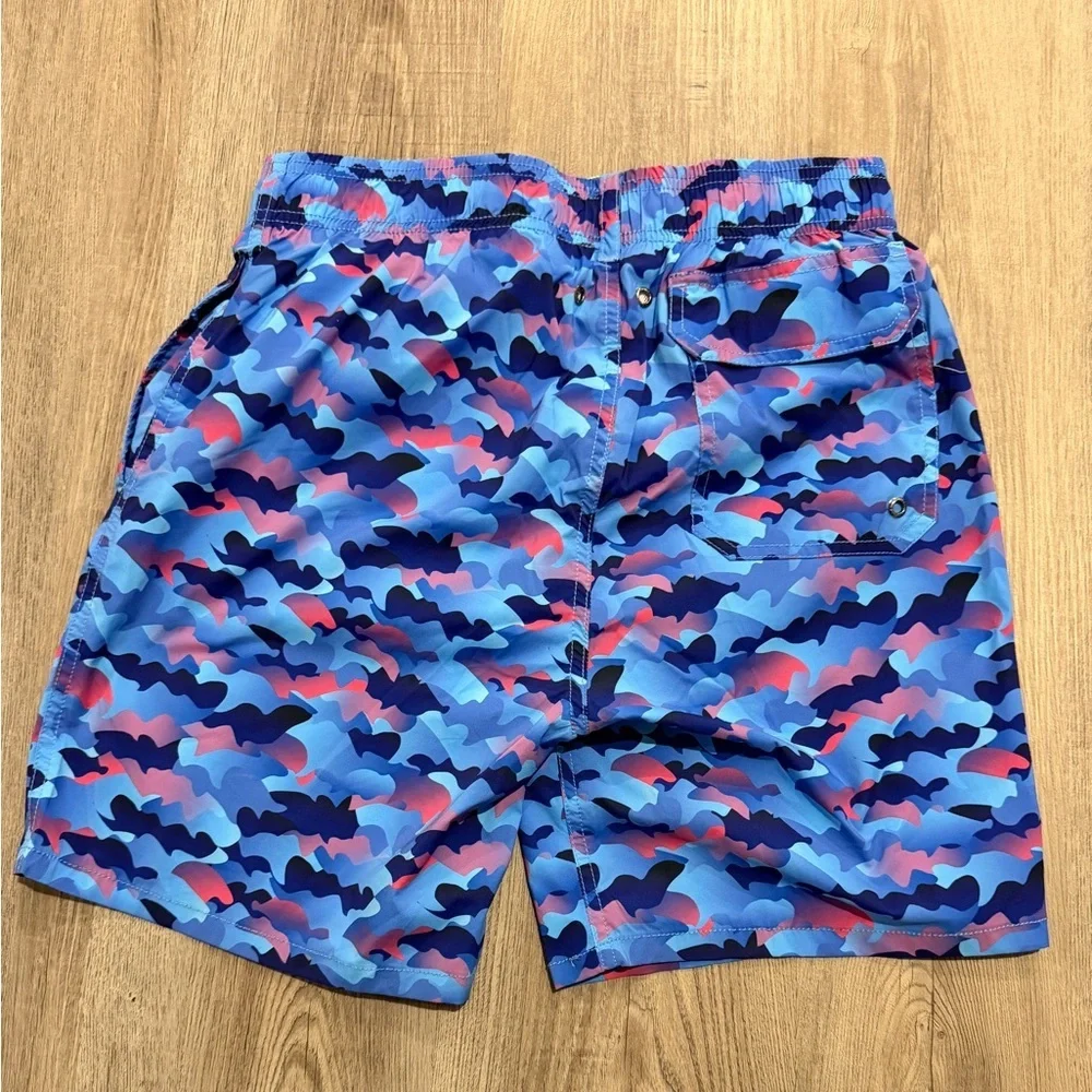 Bugatchi Blue and Pink Swim Shorts