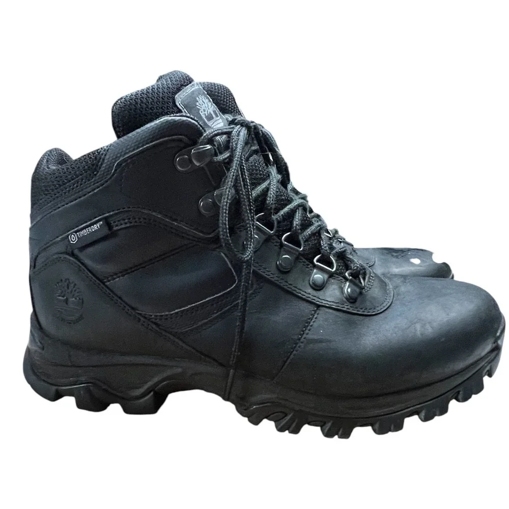 Timberland Men's Mt. Maddsen Hiking Waterproof Boots - Black Leather - Size 9
