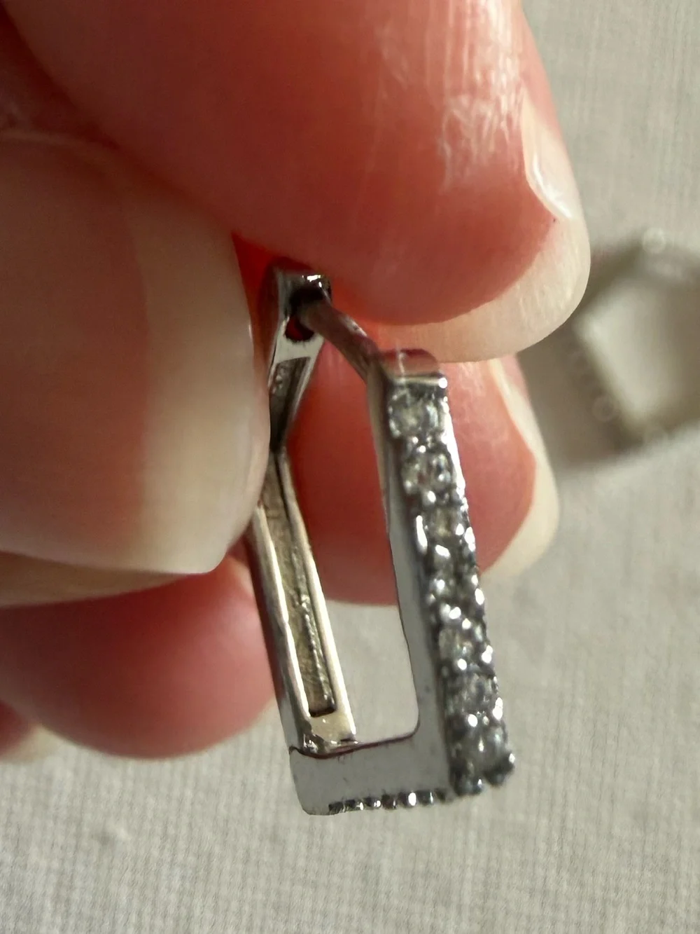NEW Nordstrom Silver Geometric Hexagon Hoop Earrings