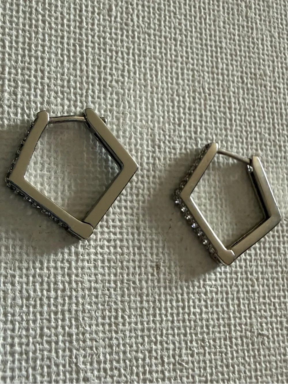 NEW Nordstrom Silver Geometric Hexagon Hoop Earrings