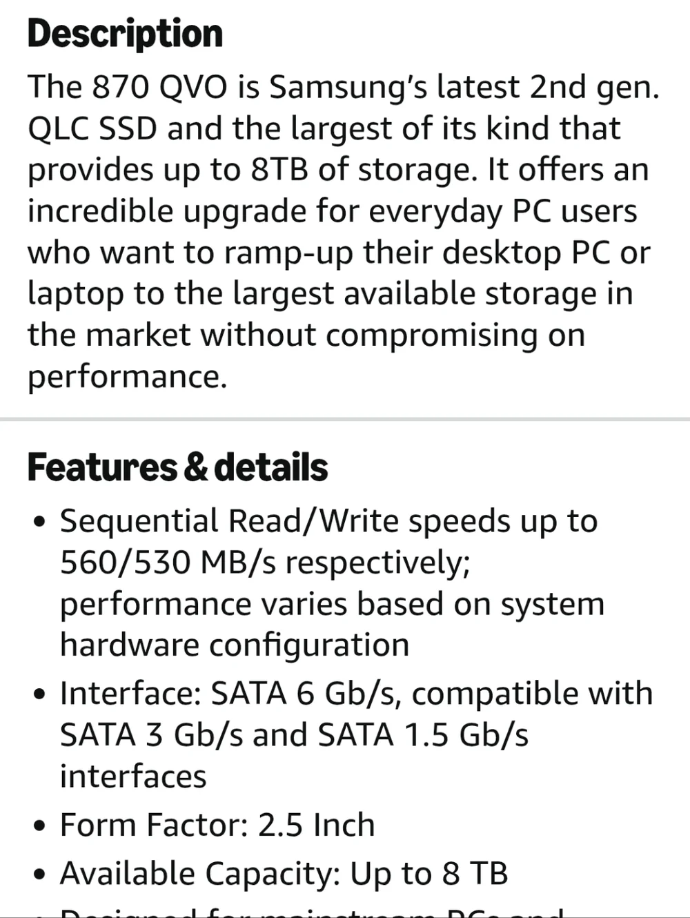 Samsung 870 QVO 8TB (Yes EIGHT 8 TB) Internal SATA III SSD HD