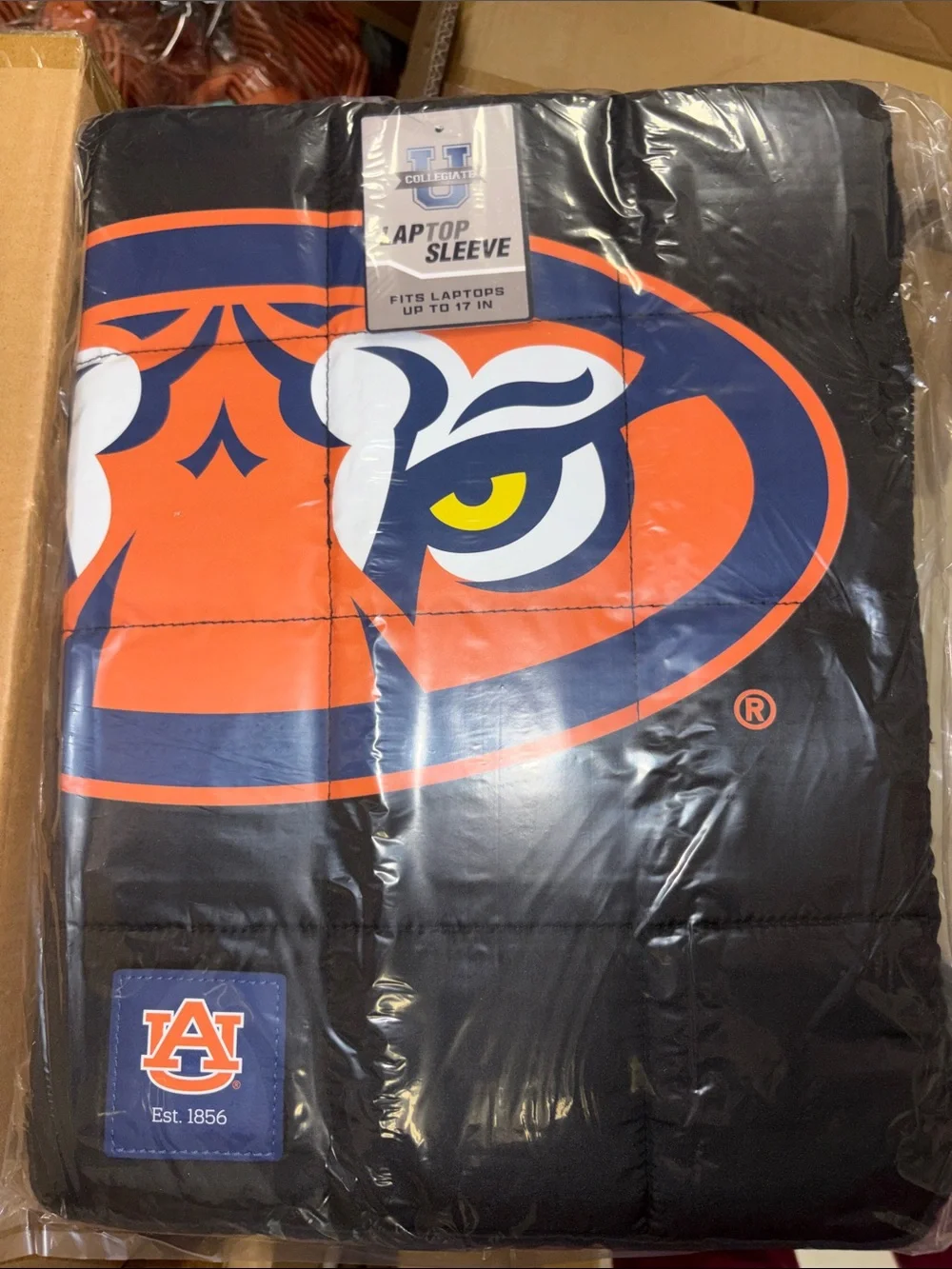 5/$10 Auburn University Black & Orange Padded Laptop Sleeve - Fits up to 17