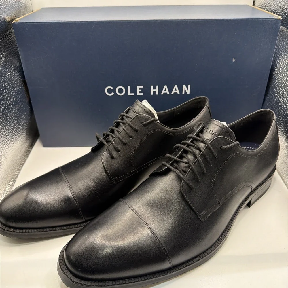 Cole Haan Modern Essentials Mens Shoes Sz 11 M Dress Black Cap Toe Oxford