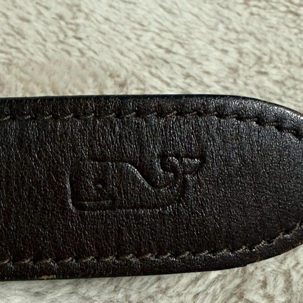 Vineyard Vines Go Fishing Classic Canvas/Leather Belt Mens Sz 36