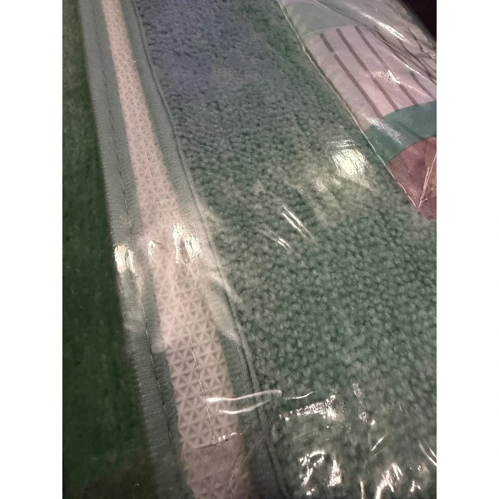 Empire Zen 15 Piece Bathroom Set Shower Curtain 2 Bath Mats 12 Hooks Green Teal