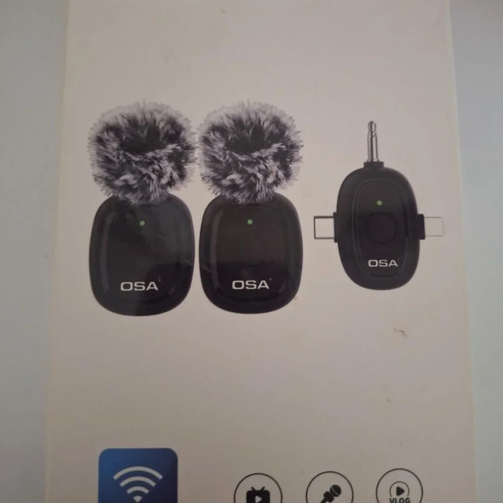 Wireless Lavalier Microphone,3 in 1 Mini Wireless Microphone w/ Noise Reduction