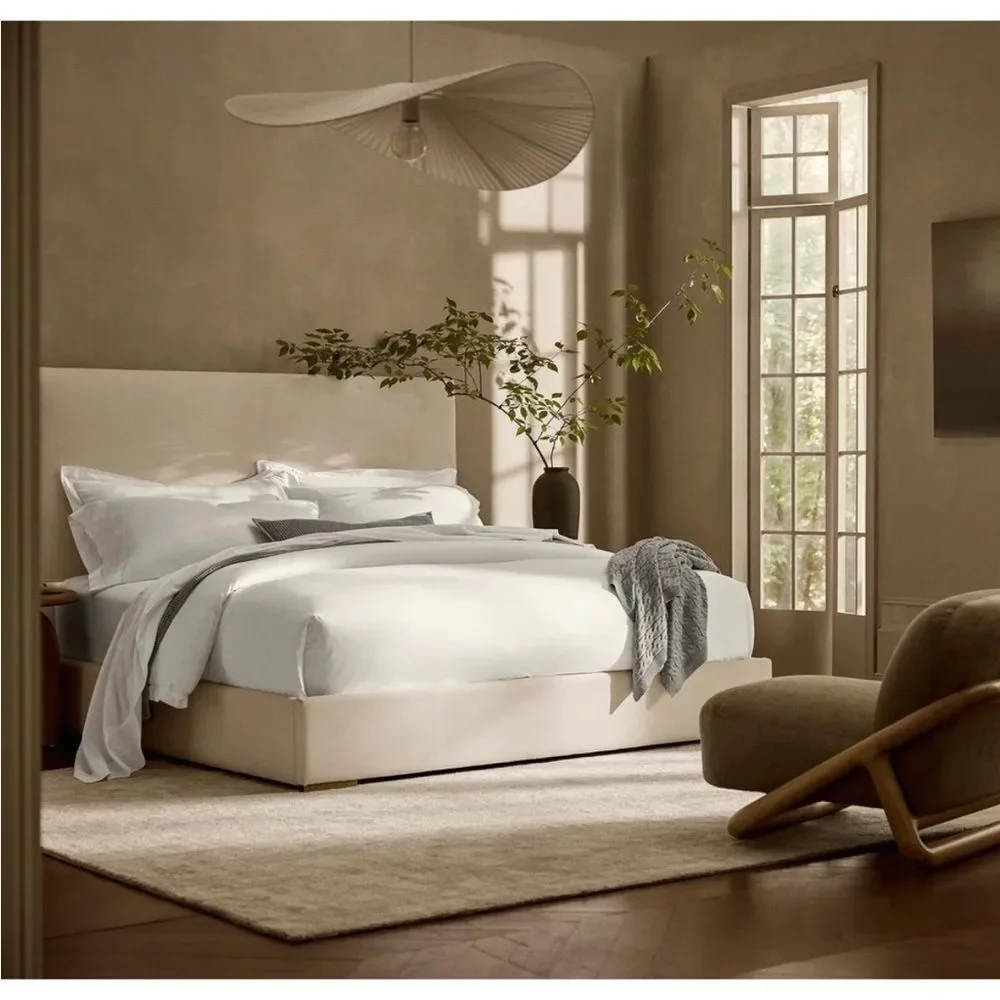 NWT Boll & Branch percale White Hemmed Sheet Set Queen
