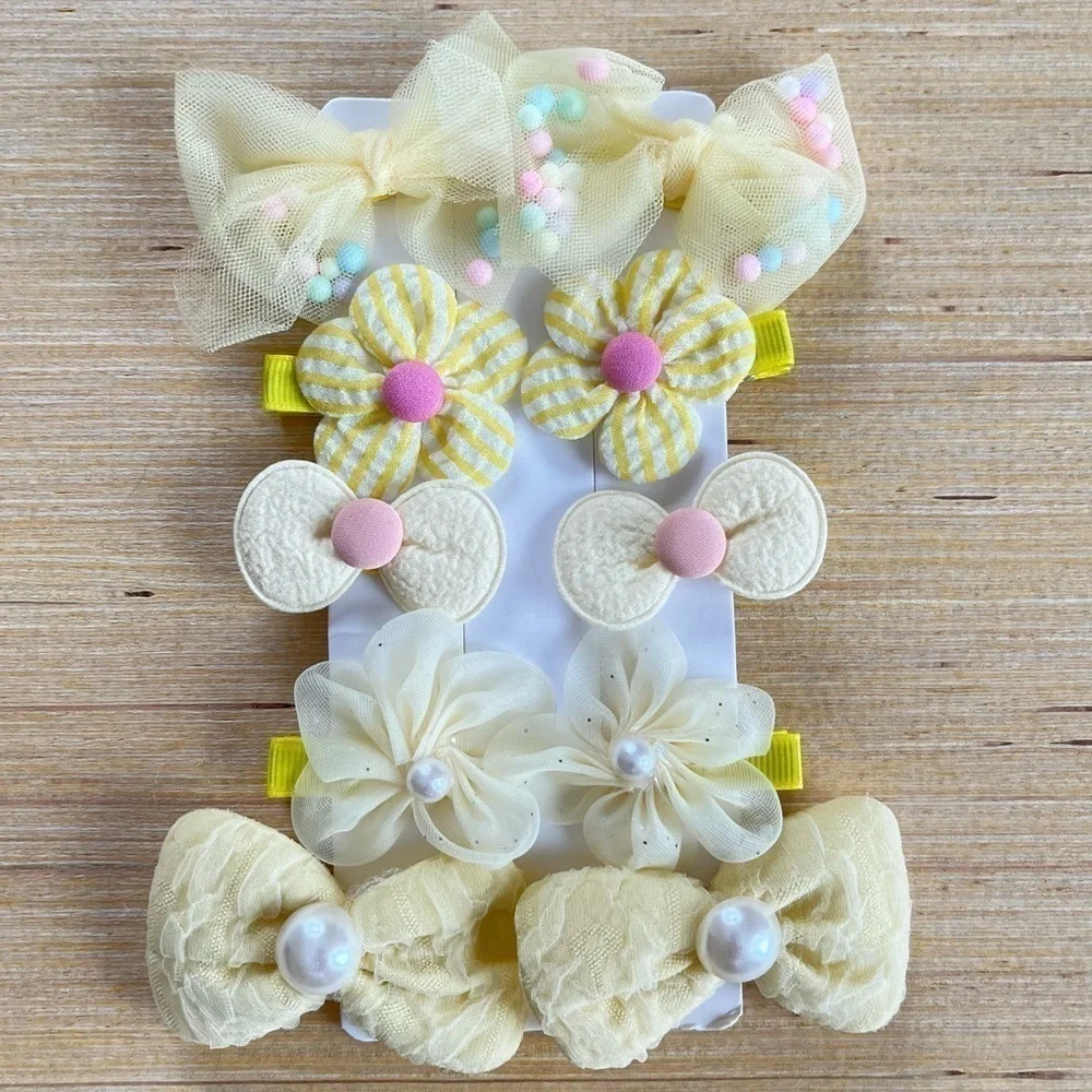 Girls ribbon hairclip set