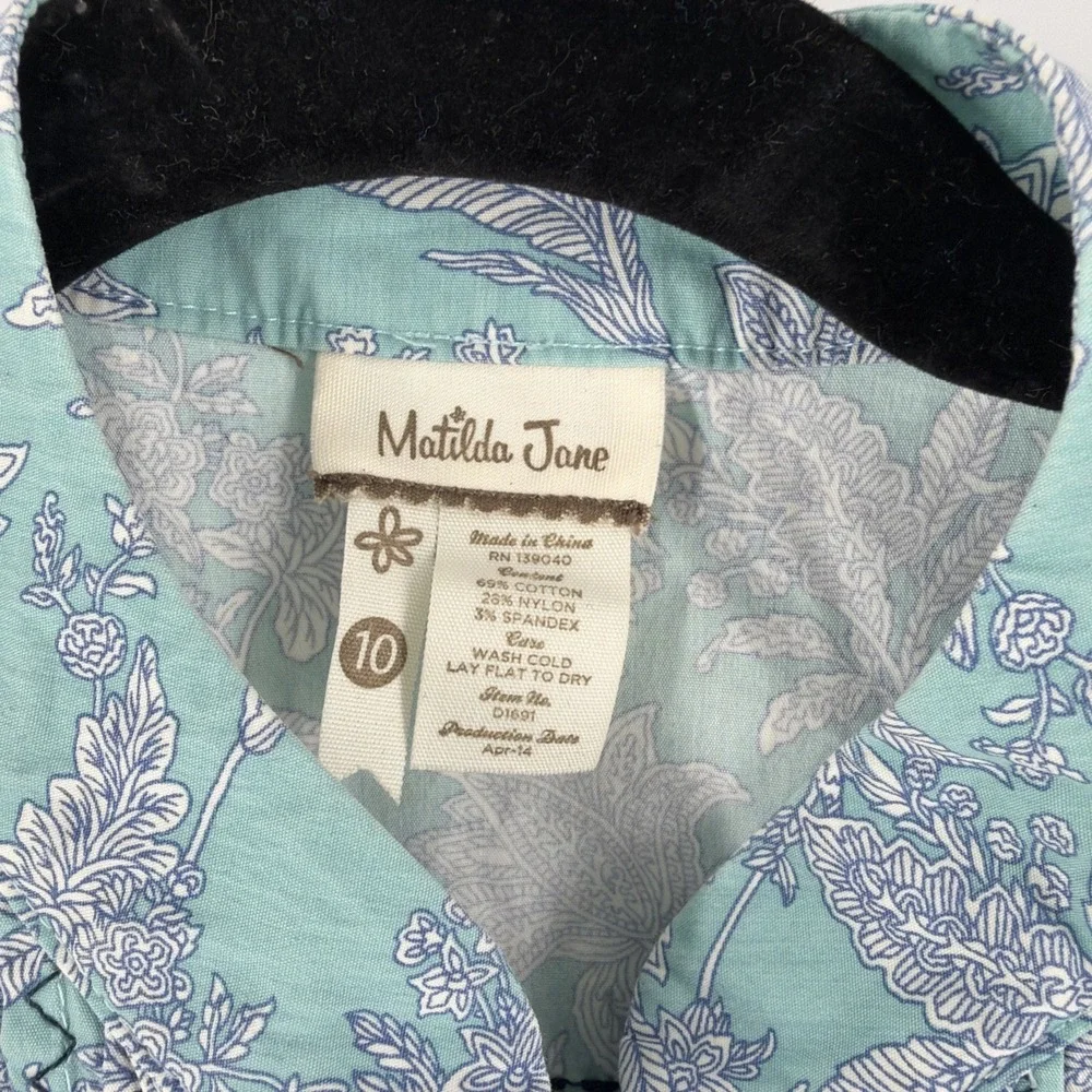 Matilda Jane Tidal Toile Smocked Ruffle Dress Size 10 Boho‎ Western