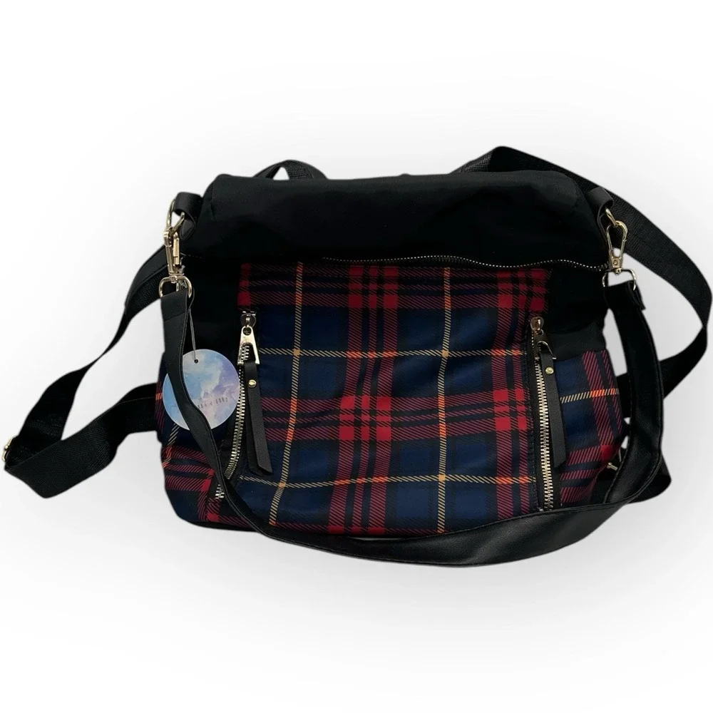 Ella‎ & Elly Tartan Plaid Shoulder Backpack Bag New Scotland Academia Preppy