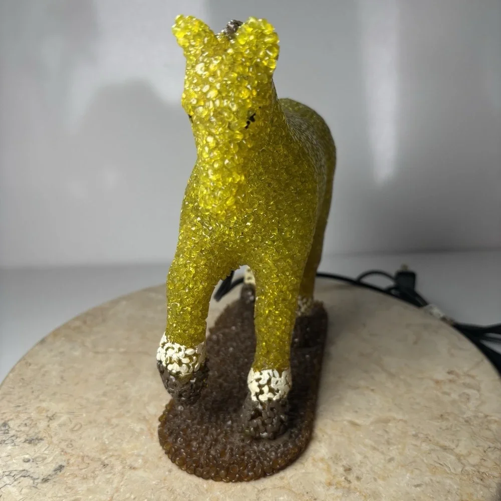 Vintage Beaded Plastic Horse Night Light Popcorn‎ Beads Green Pony Tabletop 9
