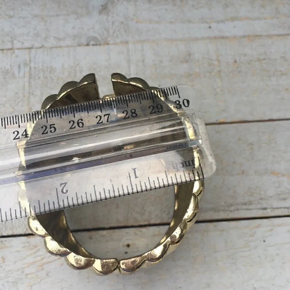 N/A goldtone ribbed
