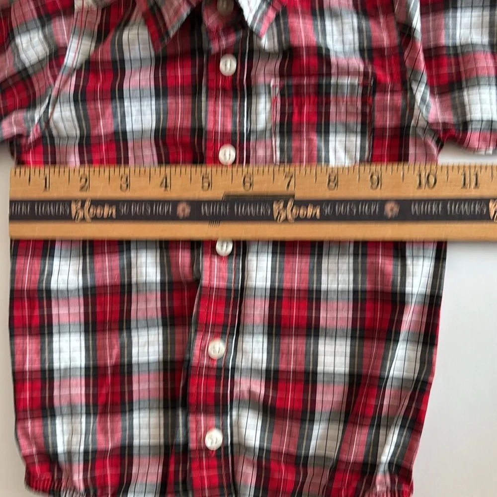 Carter’s 18M Long Sleeve Button Down Shirt Bodysuit snap bottom 18M Christmas