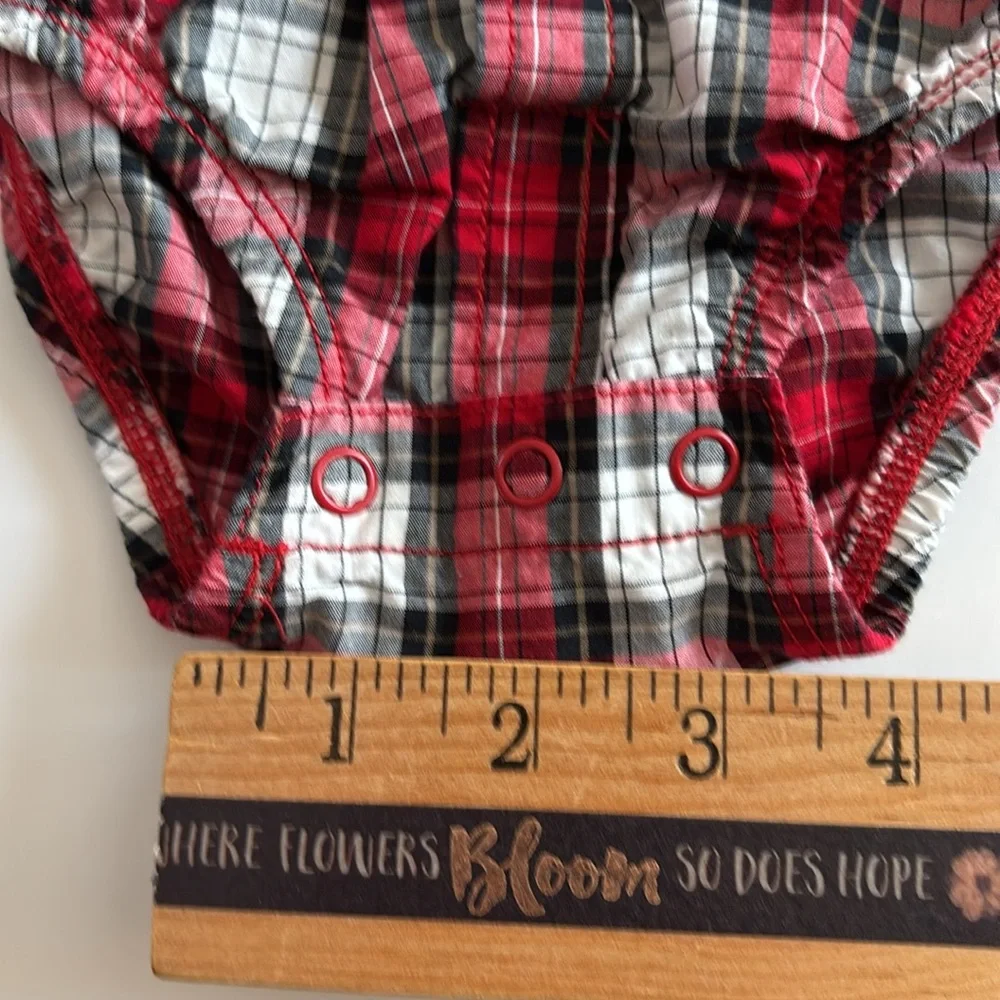 Carter’s 18M Long Sleeve Button Down Shirt Bodysuit snap bottom 18M Christmas