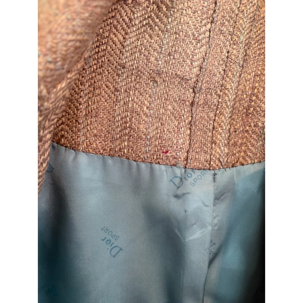 Vtg Dior Sport Tweed Blazer Herringbone Christian Dior *Read*