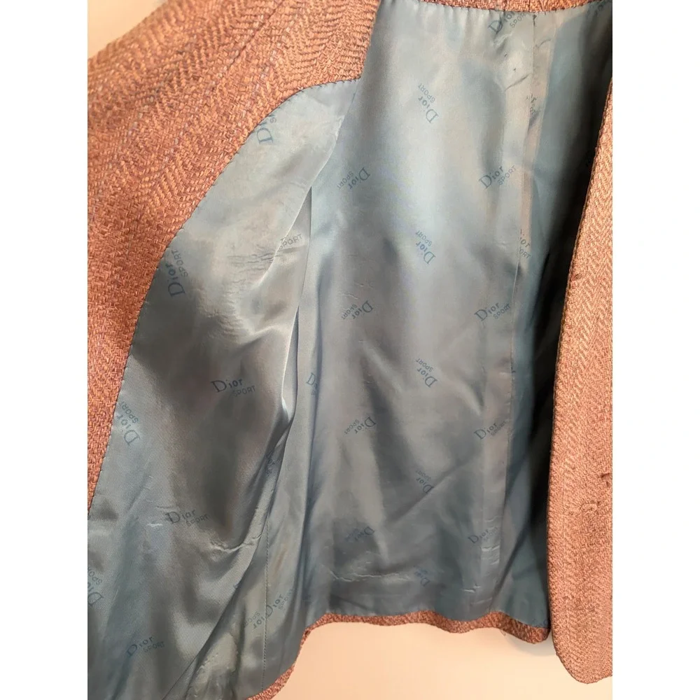 Vtg Dior Sport Tweed Blazer Herringbone Christian Dior *Read*