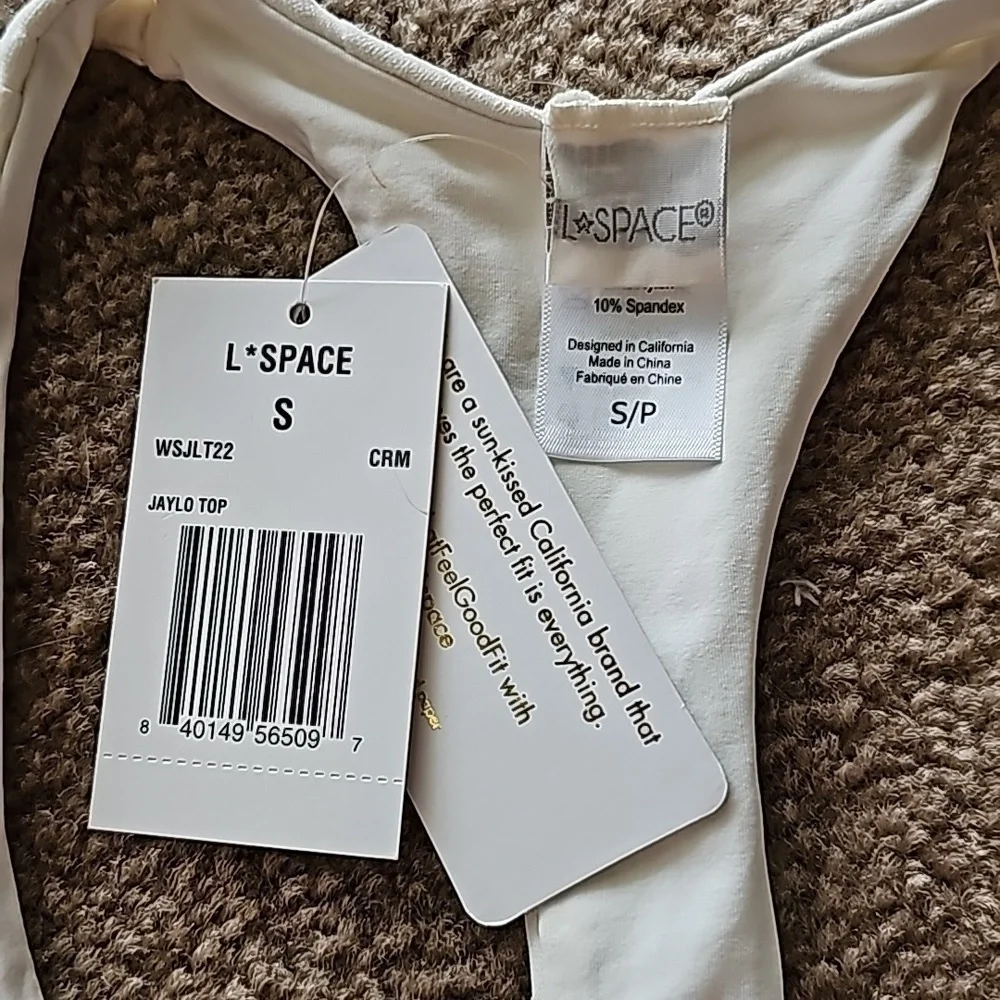 L Space Cream Wild Side Jaylo Bikini Top Small