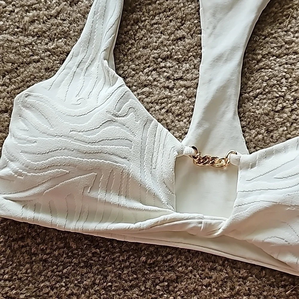 L Space Cream Wild Side Jaylo Bikini Top Small