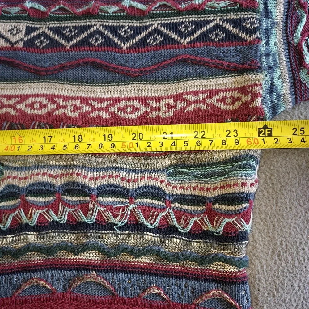 Vintage‎ Coogi Style 3D Knit Sweater Size Large John Ashford Rainbow Multicolor