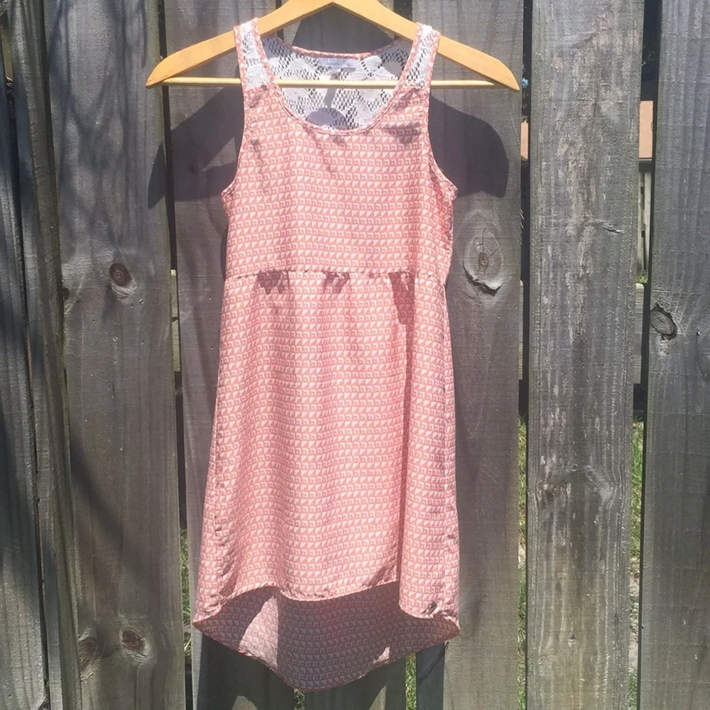 O’Neill Orange and White Dress Sz Large EUC