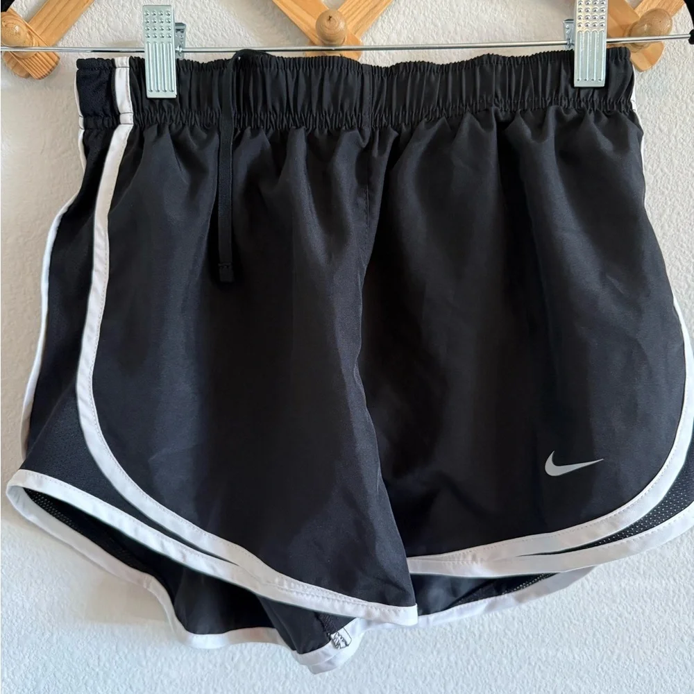 Nike Women's Black and White Athletic Shorts