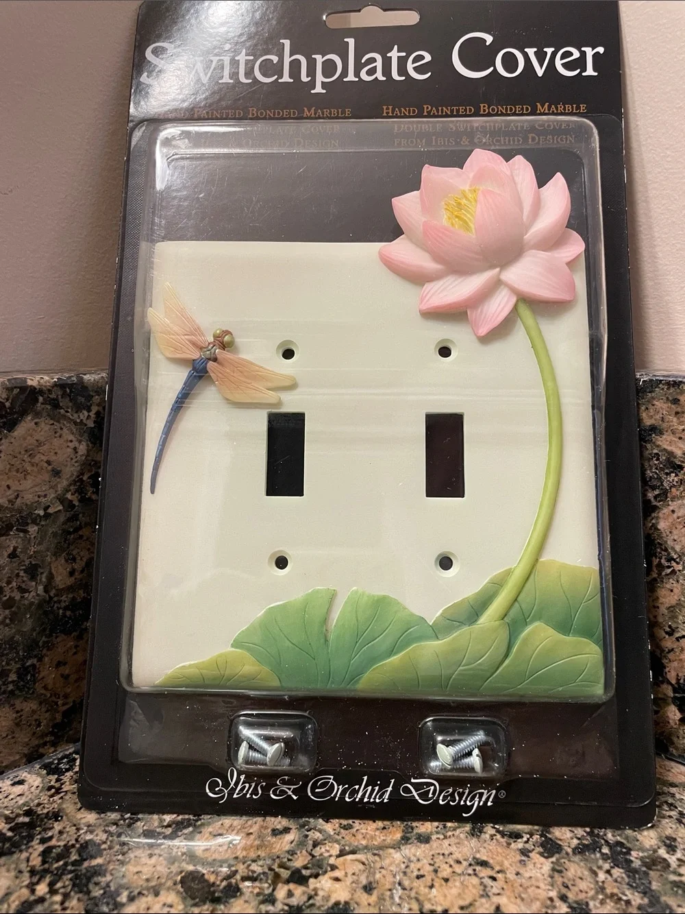Ibis & Orchid Pink Lotus and Dragonfly Decorative Switchplate Cover