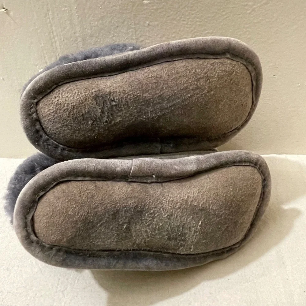 Australian Genuine Sheepskin Slippers Baby Medium Gray Cozy Warm Winter‎ Boots