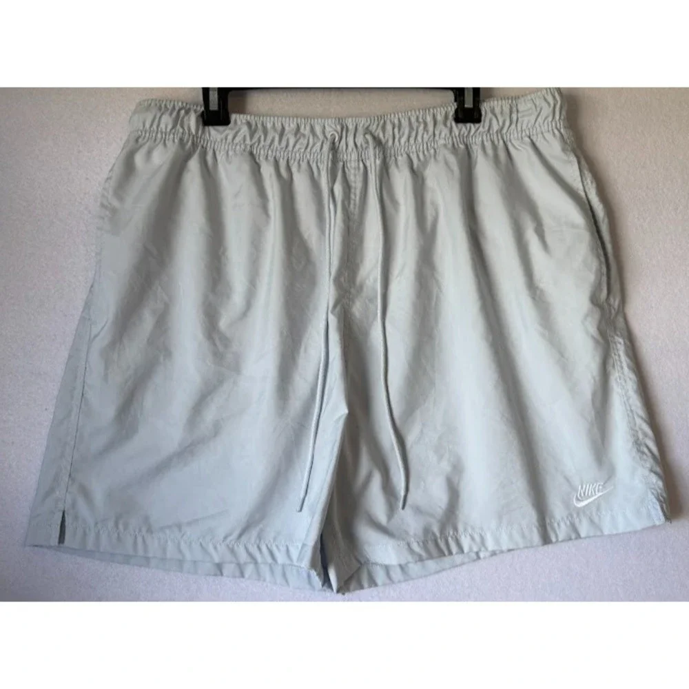 Nike Swim Shorts Men XL Light Gray Lightweight No Liner Elastic Waist Beach