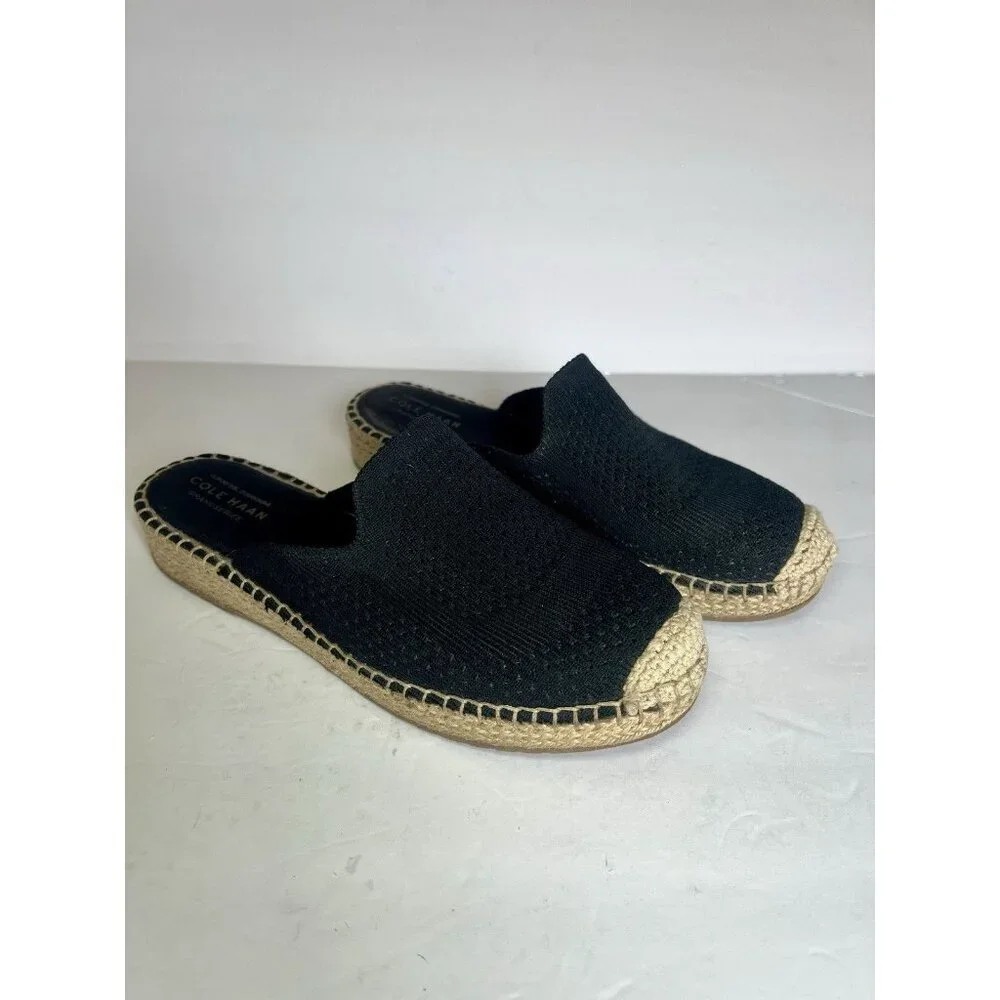 Cole Haan Women's Cloudfeel‎ Stitchlite Mule Sandal Black Knit W24512 Size 8