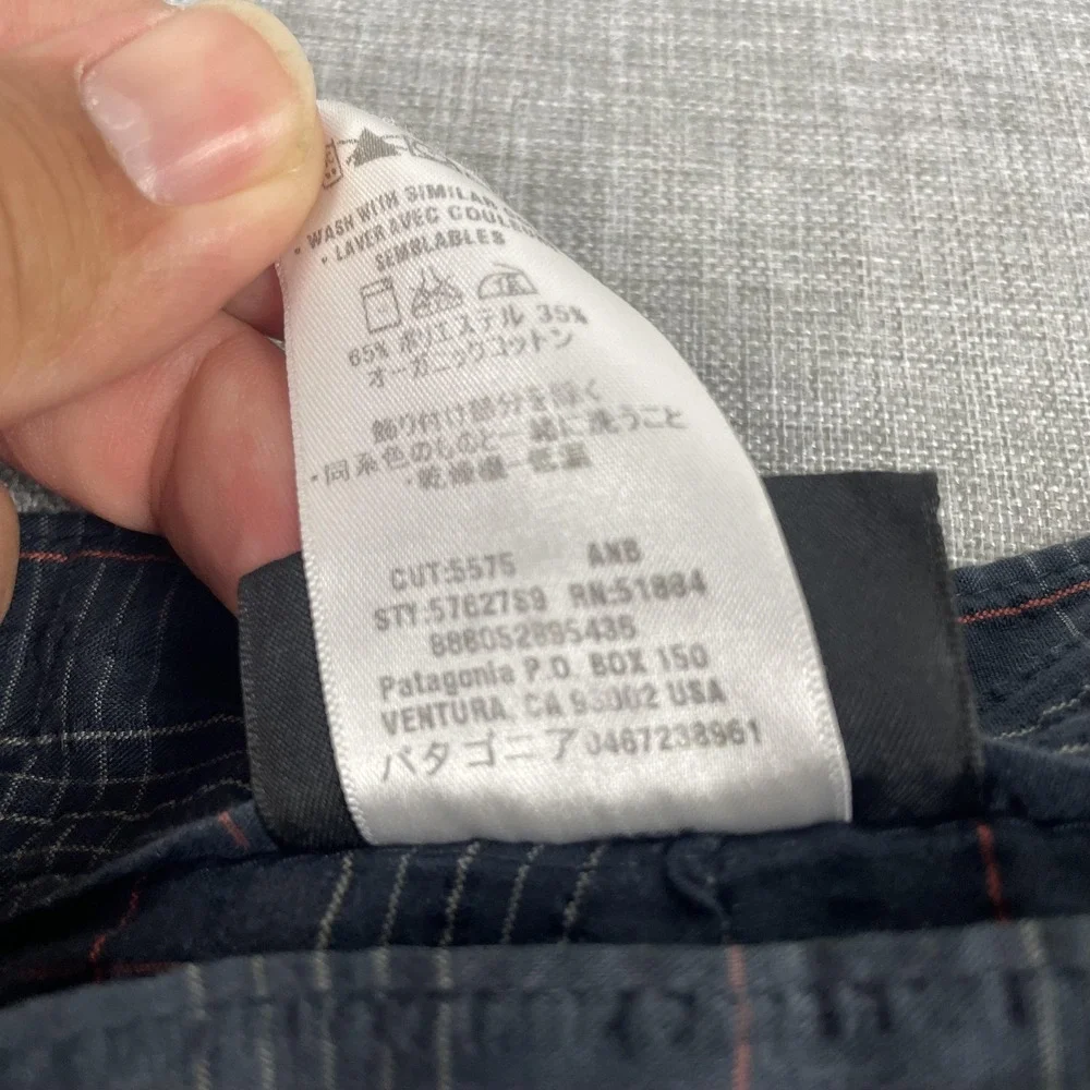 Patagonia Shorts Mens 34 Gray Plaid Microfiber Polyester Bermuda 10 Inseam