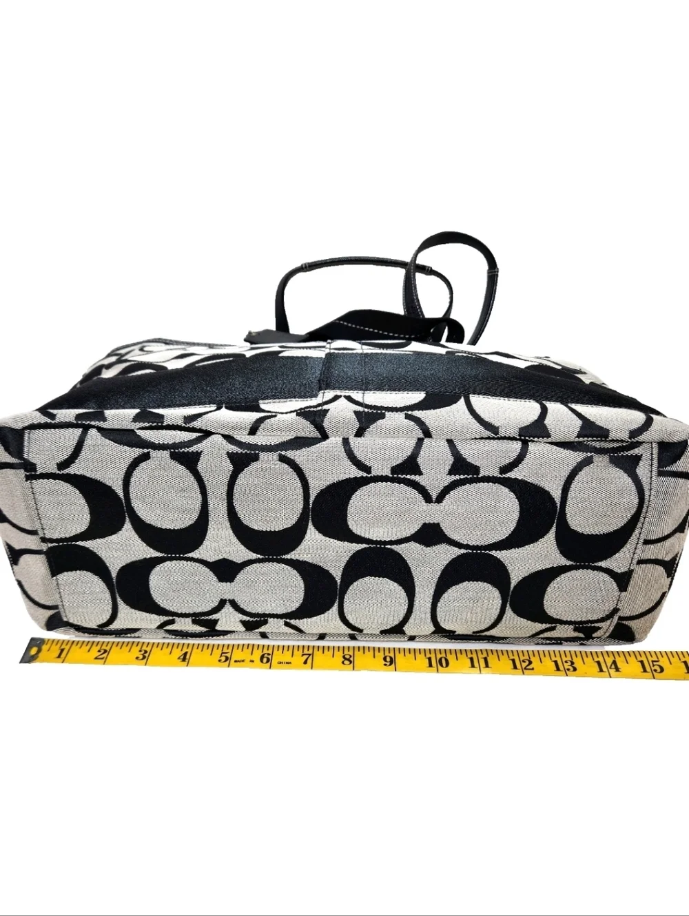 COACH Signature C Jacquard Tote Black Gray Baby Diaper Bag B1076-F13802