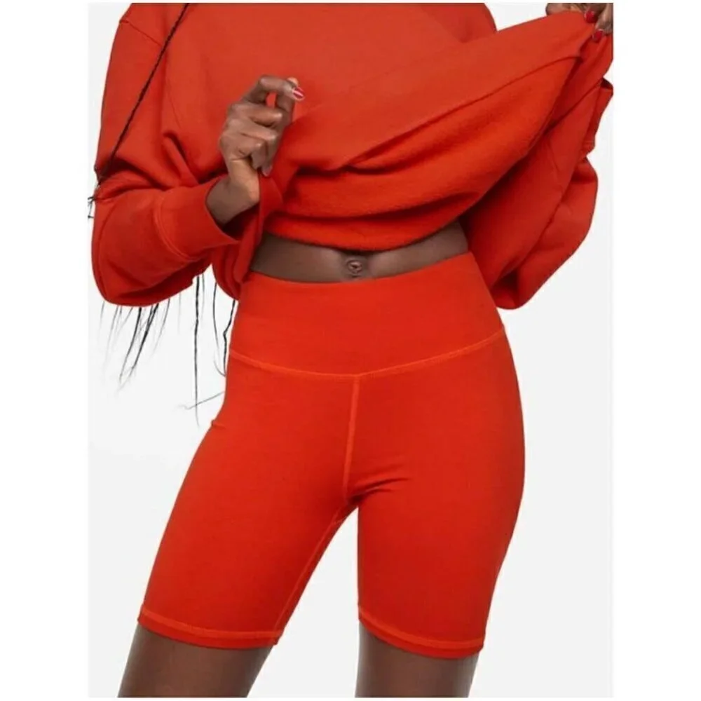 NWT MATE the Label Red Organic Stretch Biker Short - Size 3X