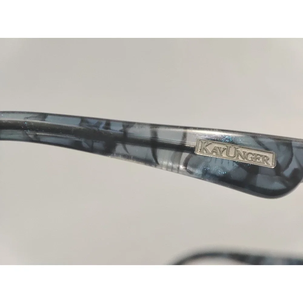 Kay Unger K257 NAV Navy Blue Metal Cat Eye Eyeglass **Frames Only**‎ 54-18-140
