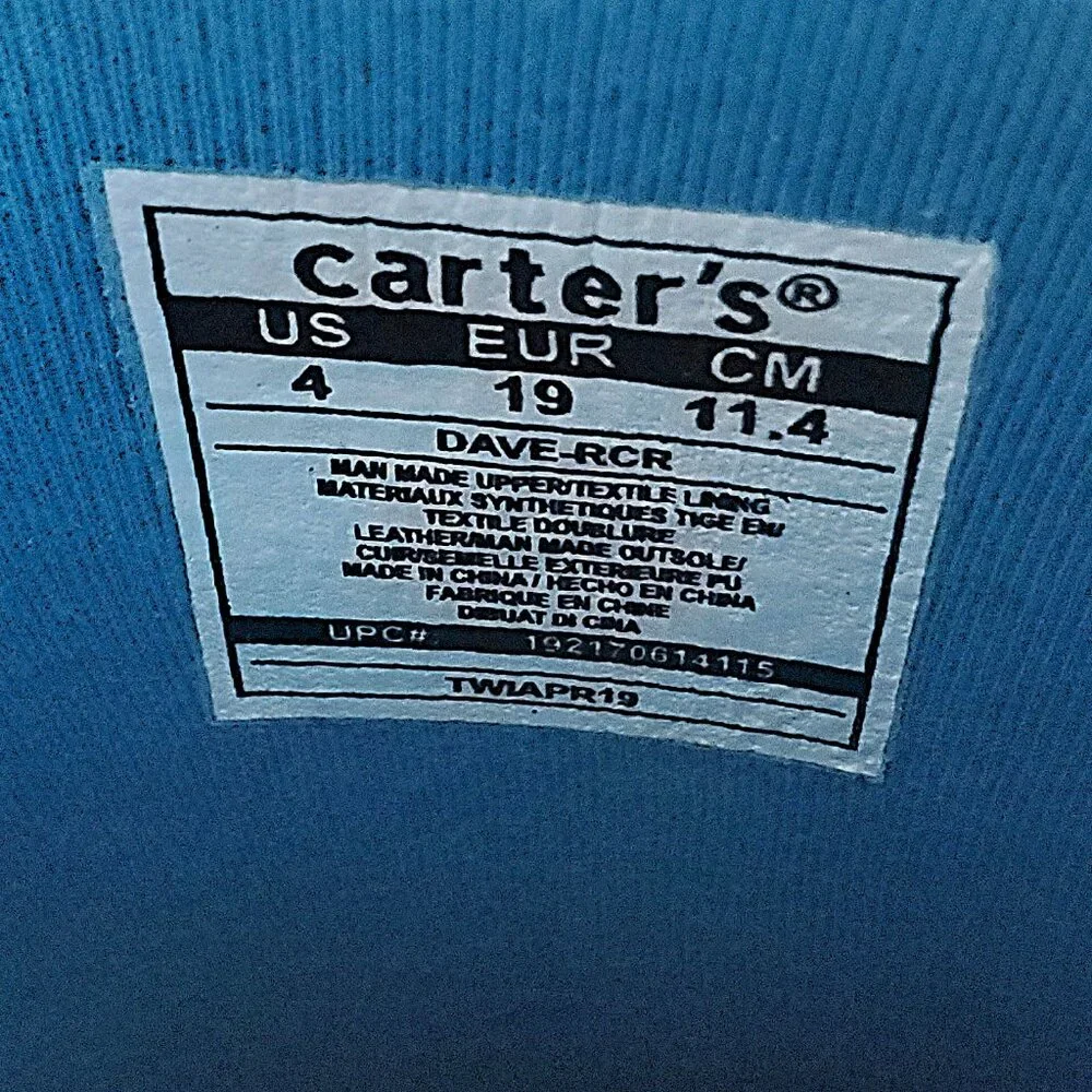 Carter's Kid's Black/Blue 4-D Space Rocket Waterproof Unisex Rain Boots SZ 4