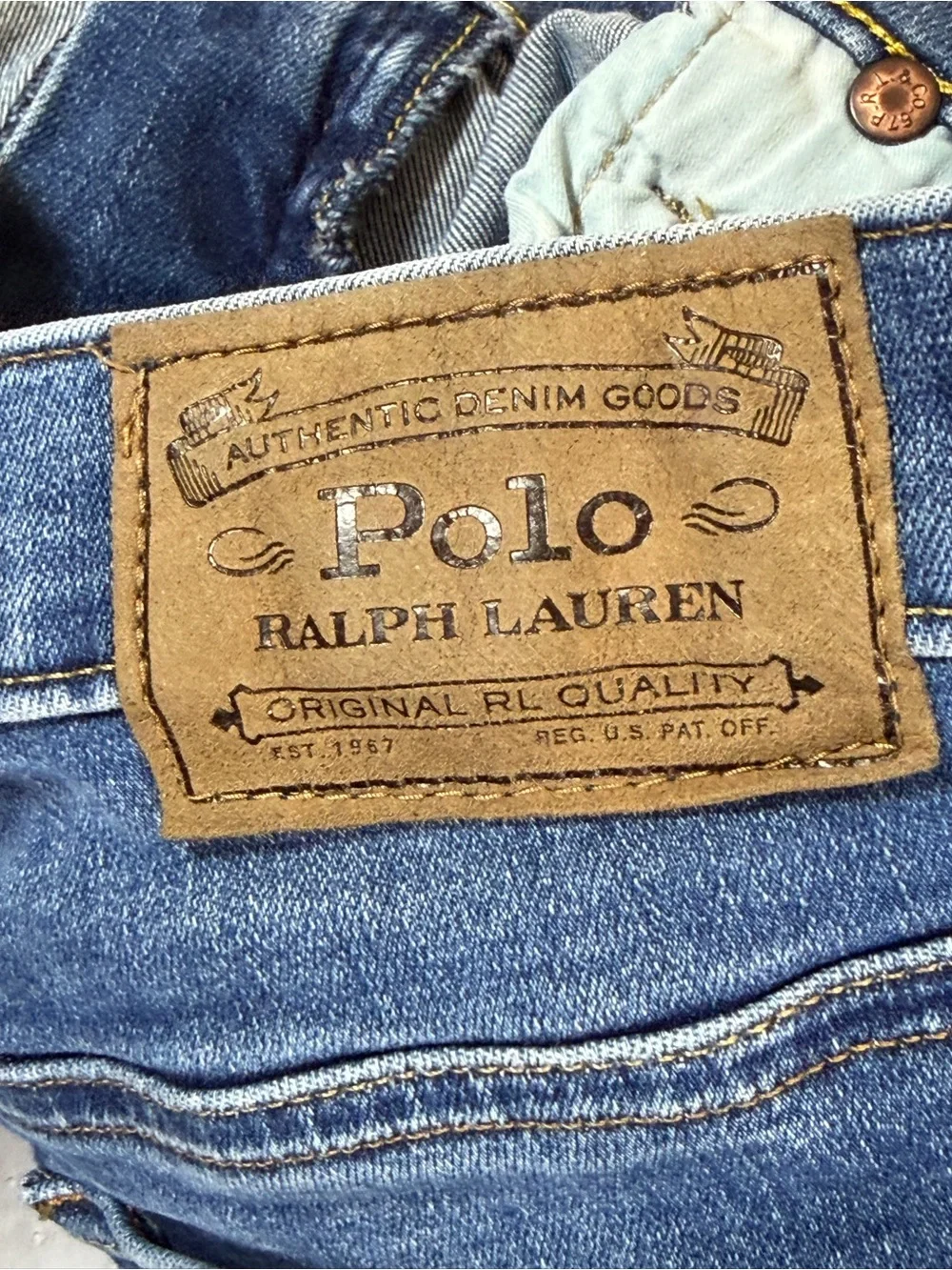 Ralph Lauren Kids Slim Straight Blue Jeans