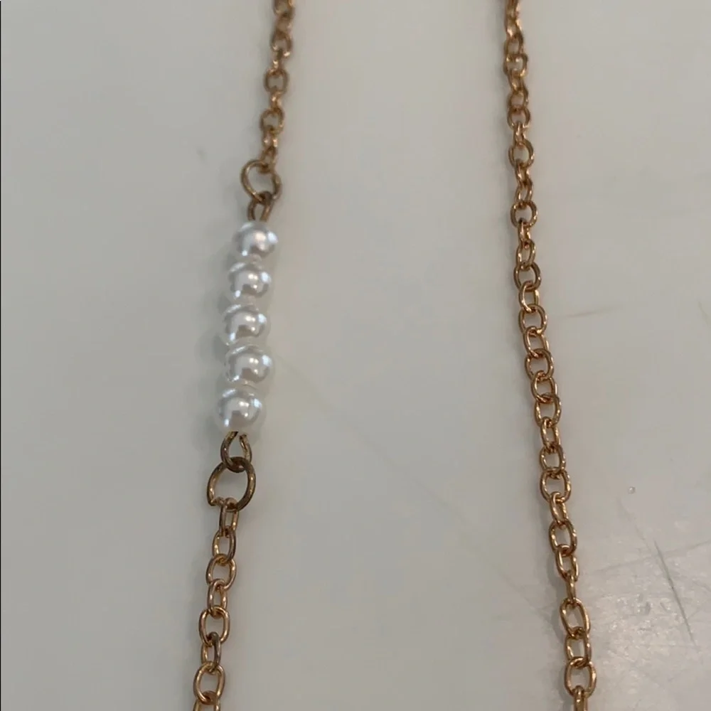3 long boho necklaces bead pearls crystals tassel