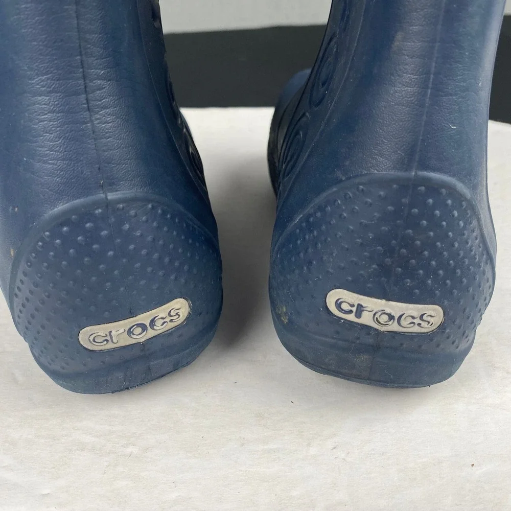 Crocs Kids j2 Handle It Rain Boots Navy Pull On 12803 Youth‎ Waterproof