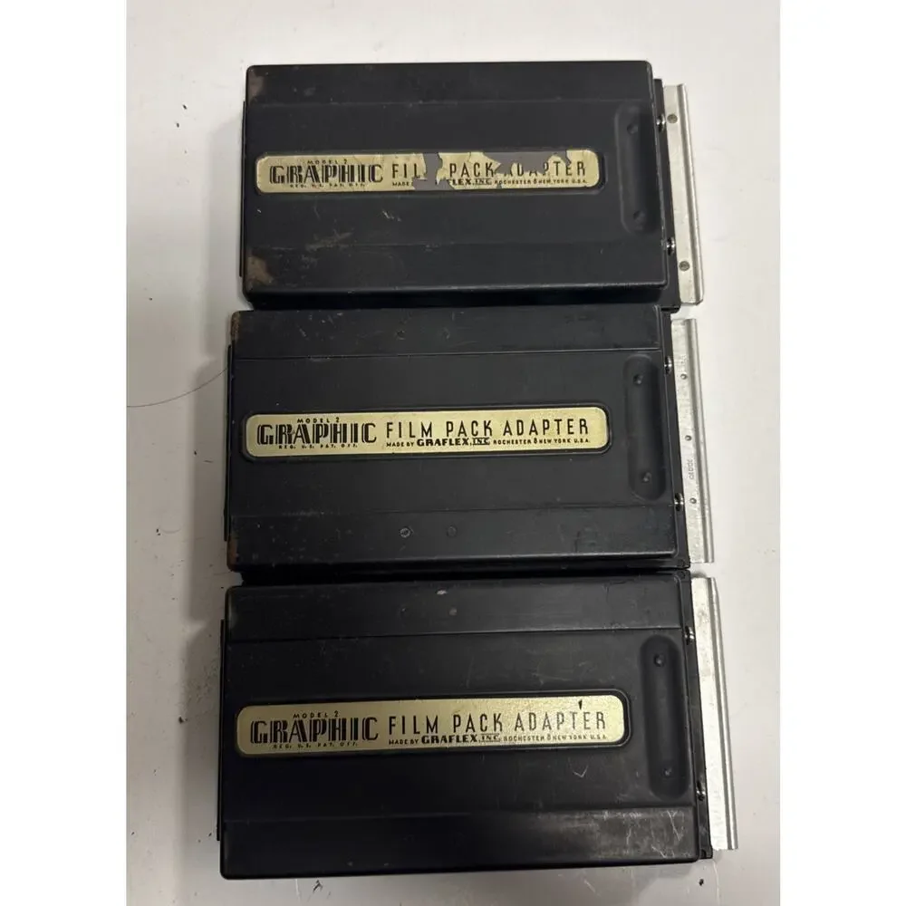 Graflex 3x2 Graphic Film Pack Adapter Model 2 Lot Of 3 Photography Vintage