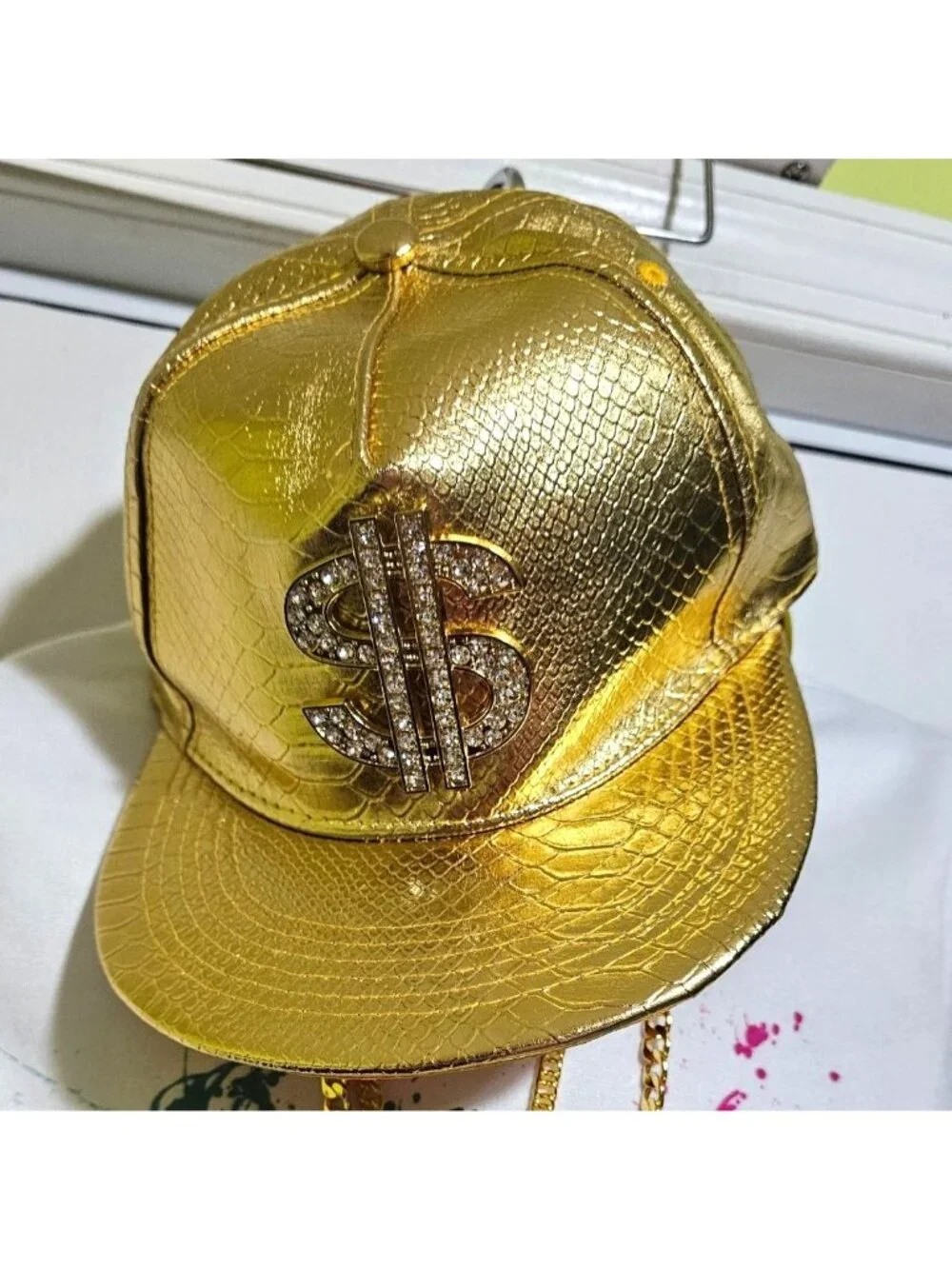 90s Hip Hop Costume Kids 10-12 Fresh Fly Old Skool Gold Chain Glasses Hat Set